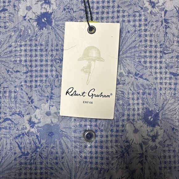 Robert Graham Classic Fit Edmar Blue Floral Button Down Shirt - Picture 3 of 6